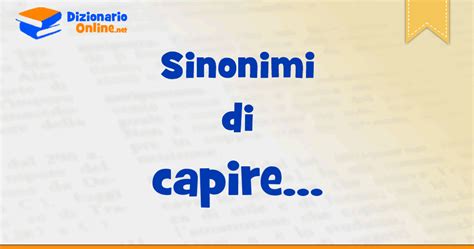 capire sinonimi